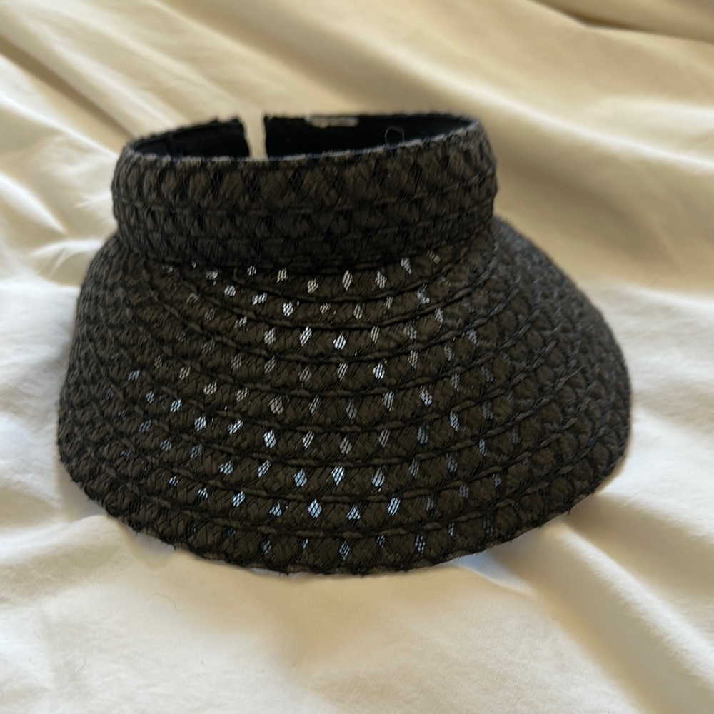 Black Woven Women's Visor